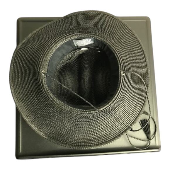 San Diego Hat Co Sun Hat Womens One Size Woven Chin Strap Black Adjustable NWT - Picture 4 of 8